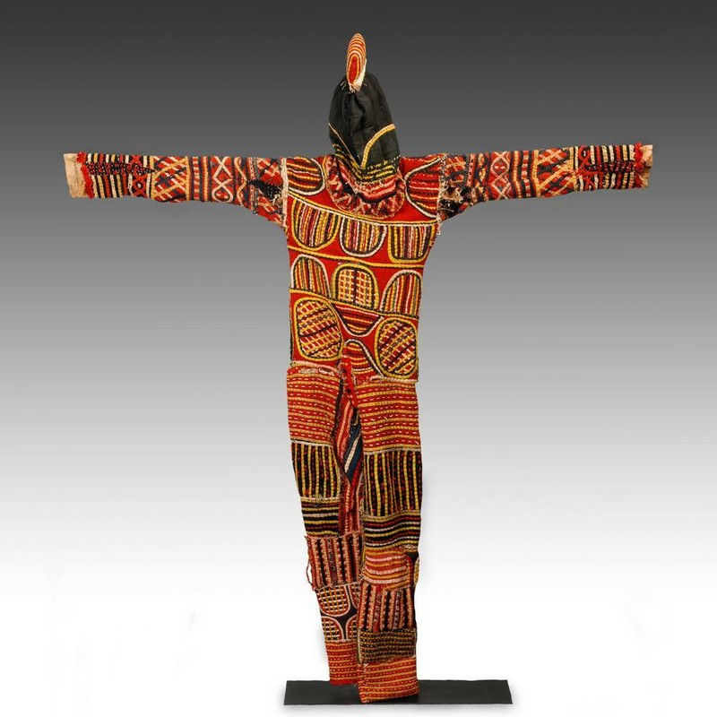AGBOGHO MMUO MAIDEN SPIRIT DANCE COSTUME IGBO PEOPLE NIGERIA APPLIQUE 20TH C. gallery