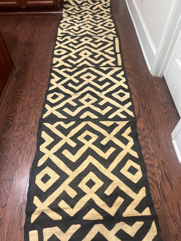 genuine 11 feet African (Congo) Kuba Raffia cloth fabric, natural woven handmade gallery