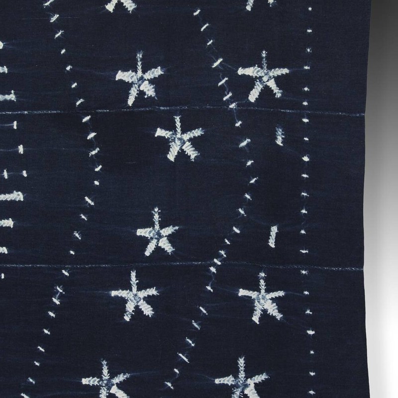 WOMAN'S WRAP SKIRT MOSSI INDIGO HAND DYE COTTON BURKINA FASO W. AFRICA 20TH C gallery