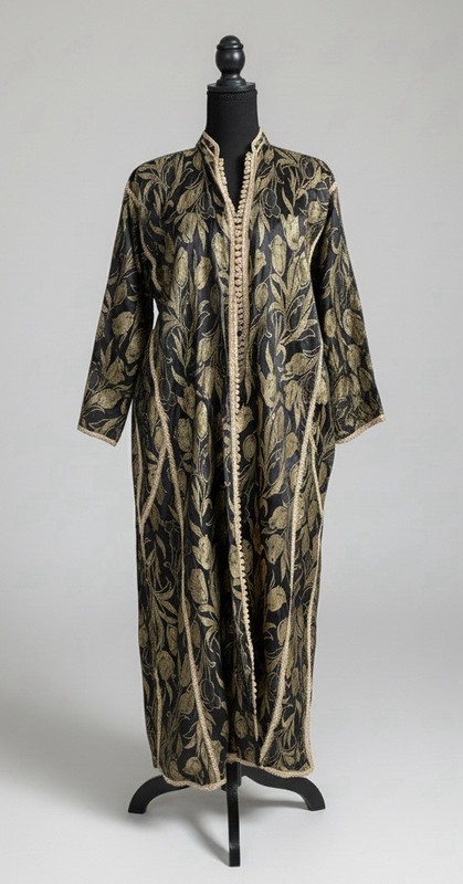 ARCHIVE 1930s Moroccan Kaftan – Skalli Gold Metallic Brocade – Fez Origin