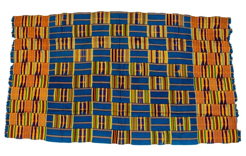 African Ashanti Kente Cloth #14881 Ghana Multicolor Cotton Handmade gallery