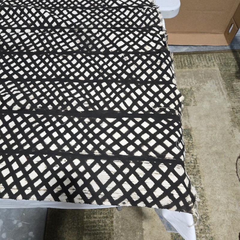 African Textile Art Mud Cloth | Geometric Grid Pattern | 69 x 49 inches gallery