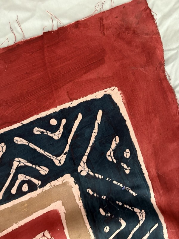 VTG? African Hand Dyed Batik? Mud Cloth ? Fabric Cloth 60x75 Animals gallery