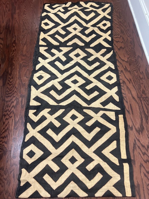 genuine 11 feet African (Congo) Kuba Raffia cloth fabric, natural woven handmade gallery