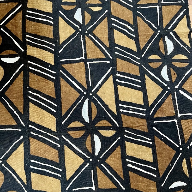 Bogolanfini Mud Cloth Textile Mali Authentic Handwoven Tribal Panel 63 x 43 gallery