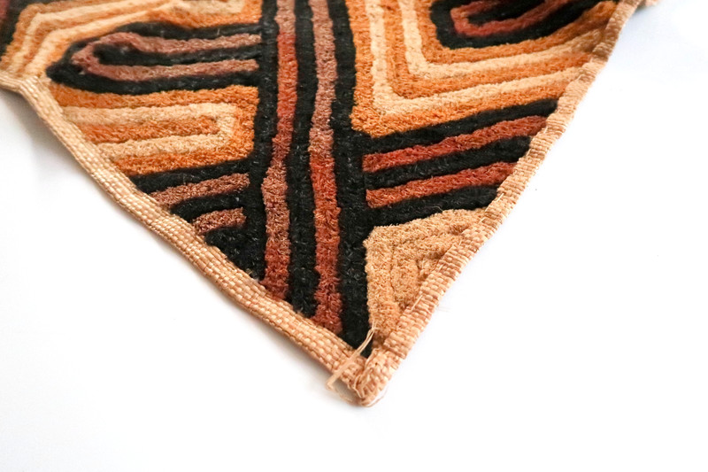 NEW Vintage African Kuba Shoowa Cloth Raffia Textile Panel 25×26 Kasai Velvet 03