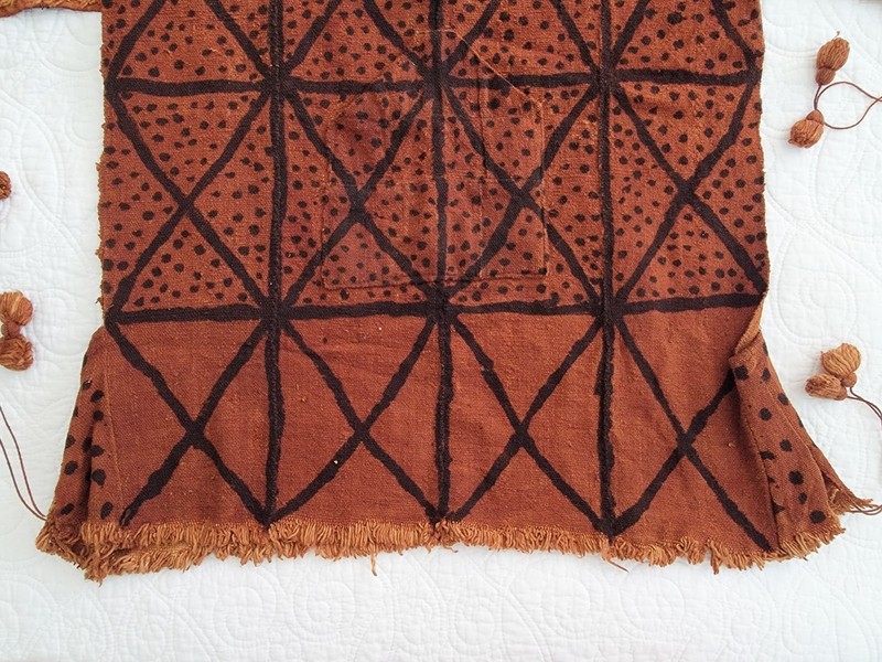 Vintage African Mali Bogolan MUD CLOTH Tunic SHIRT Hand Woven Painted Textile gallery