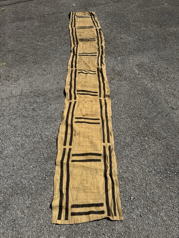 vintage african mud cloth bogolanfini textile runner handmade tribal 148"x22" gallery