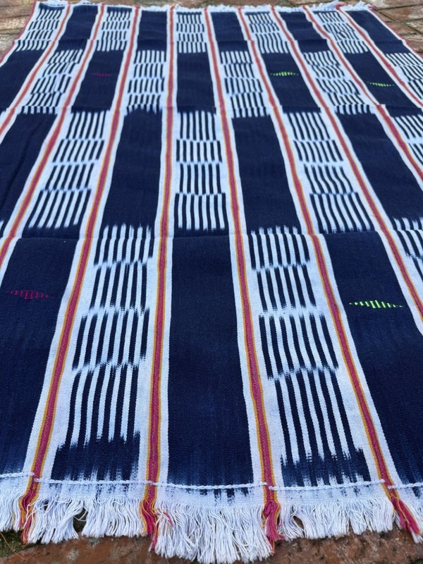 Vintage African Indigo Baule Mudcloth 55” L x 40” W Textile | No. 118 gallery