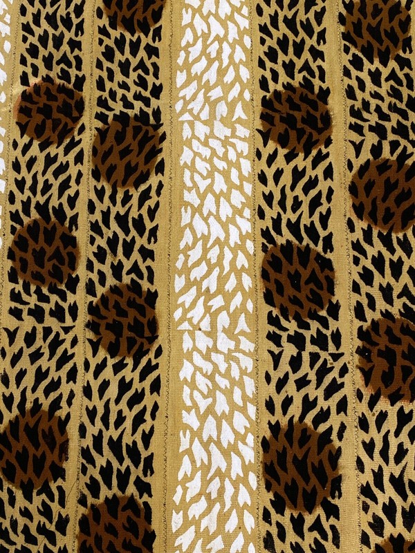 African LG Brown/Mustard/Black/White Mud Cloth/ Blanket Mali 62″ by 40″