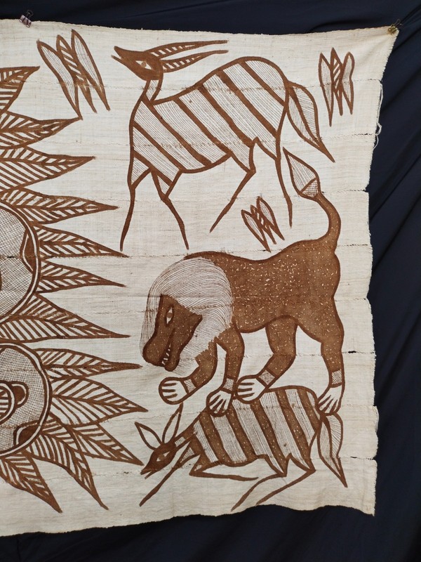 Authentic Vintage Korhogo Cloth – African Tribal Mud Cloth Textile Art A24 gallery