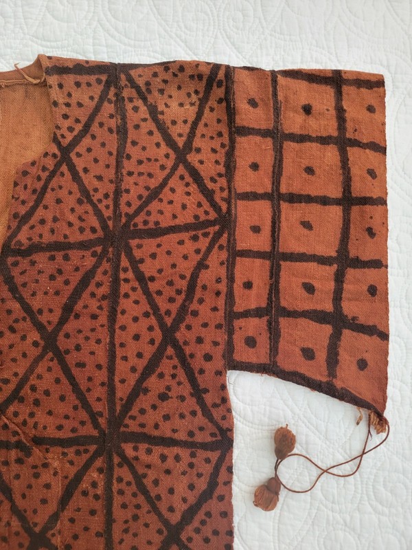 Vintage African Mali Bogolan MUD CLOTH Tunic SHIRT Hand Woven Painted Textile gallery