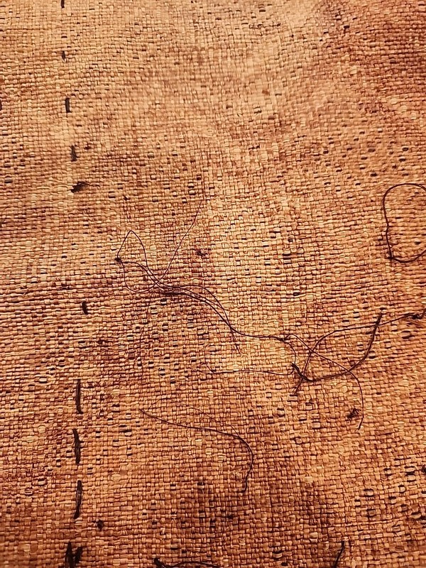 African Kuba Cloth Panel Vintage Hand Tied 20" x 17.5" gallery