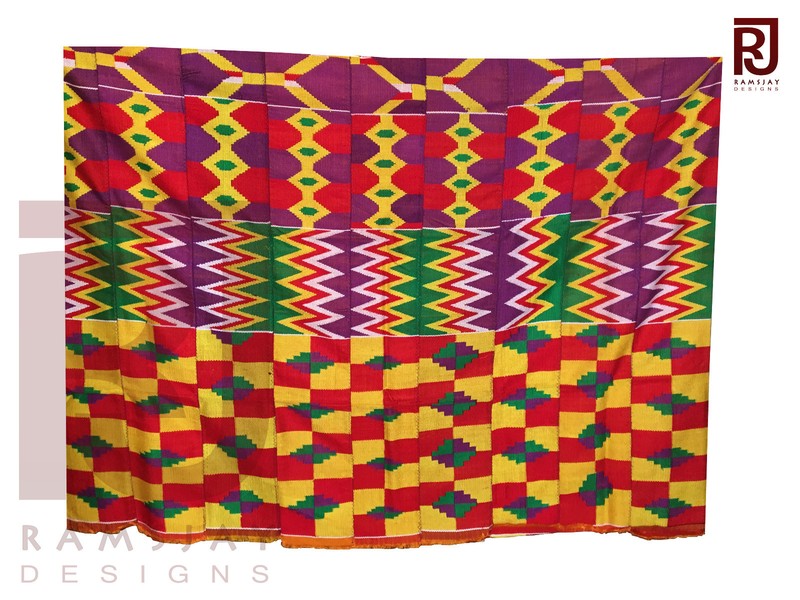 Kente Cloth Ghana African Handwoven Fabric Ashanti Kente African Art 6 yards