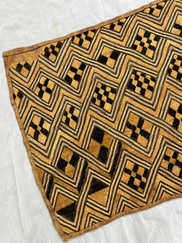Vintage African Kuba Cloth Raffia Textile Handwoven Congo Tribal Art S17 gallery
