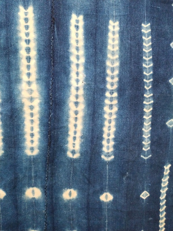Vintage Mali Indigo Mud cloth –Hand-Dyed African Textile Fabric Blanket A32 gallery