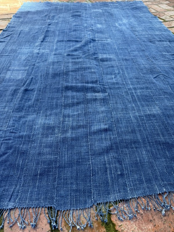 Vintage African Indigo Denim Mossi Mudcloth 73” L x 46” W Textile | No. 135 gallery
