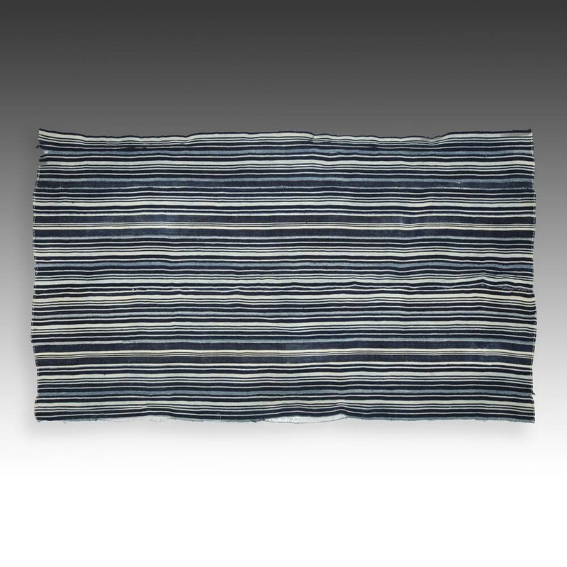 WOMAN’S WRAP SKIRT MOSSI INDIGO HAND DYE COTTON BURKINA FASO W. AFRICA 20TH C