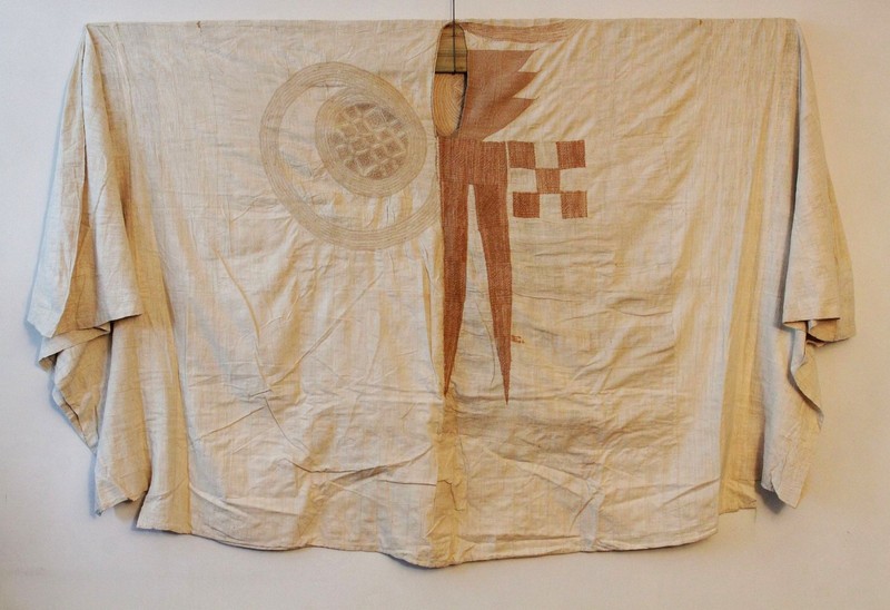 old, early 20th C outer robe Awosoke of Agbada, Hausa Riga, Boubou, 10.5ft 320cm