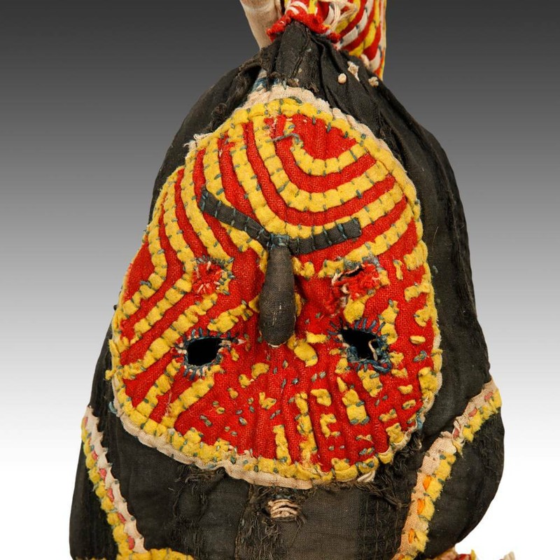AGBOGHO MMUO MAIDEN SPIRIT DANCE COSTUME IGBO PEOPLE NIGERIA APPLIQUE 20TH C. gallery