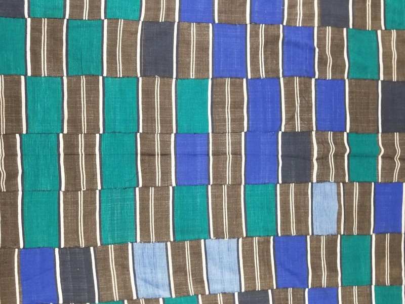 Vintage Ghana Kente Cloth Handwoven Patchwork Textile Throw 113x72in gallery