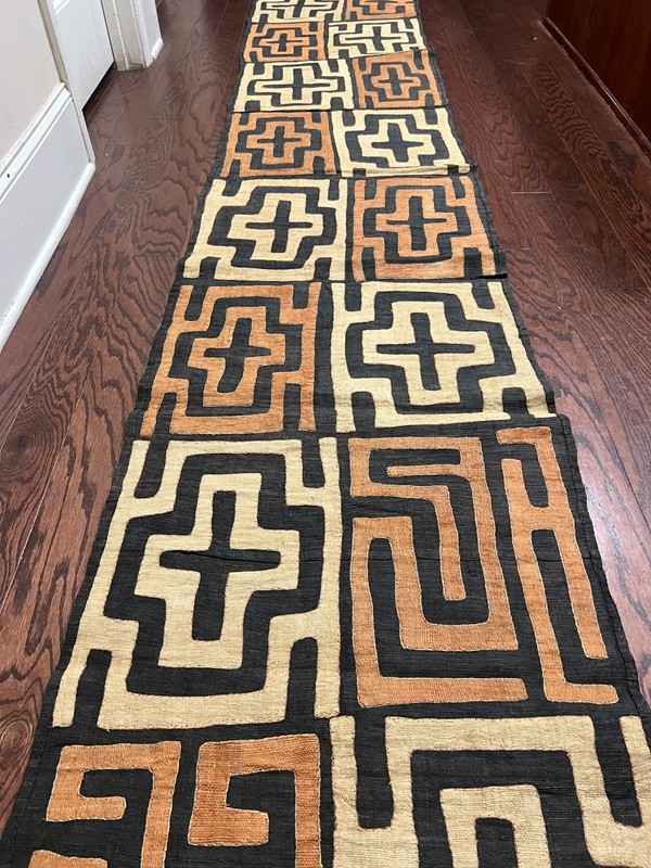 genuine 10 feet African (Congo) Kuba Raffia cloth fabric, natural woven handmade