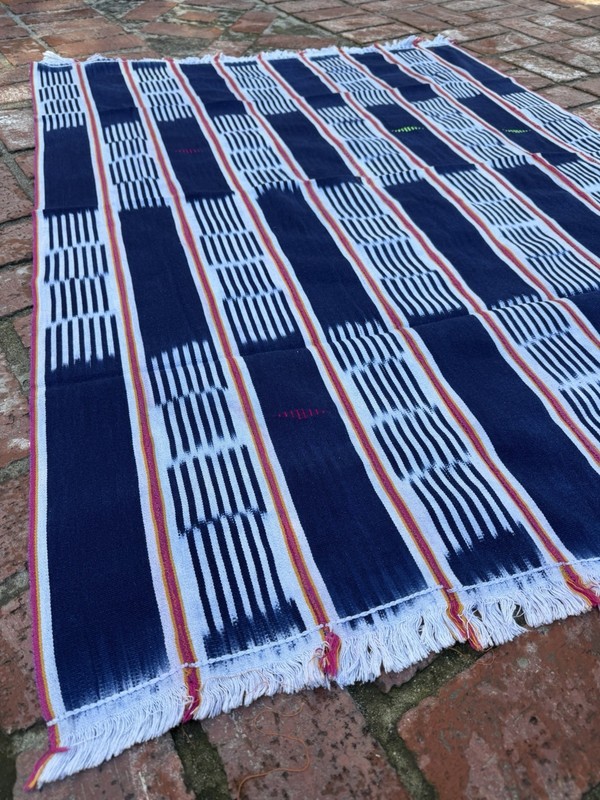 Vintage African Indigo Baule Mudcloth 55” L x 40” W Textile | No. 118 gallery