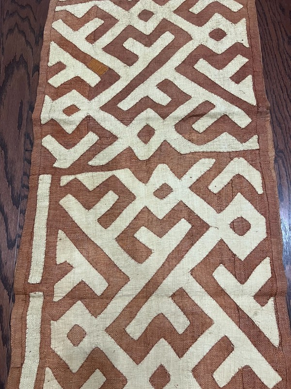 genuine 11 feet African (Congo) Kuba Raffia cloth fabric, natural woven handmade gallery