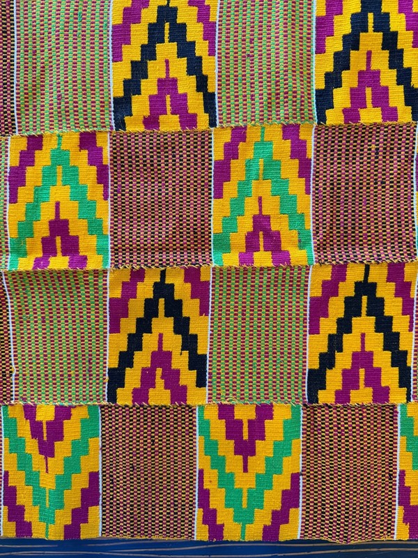 African Kente Cloth Textile 18″x 68″-Original Handwoven