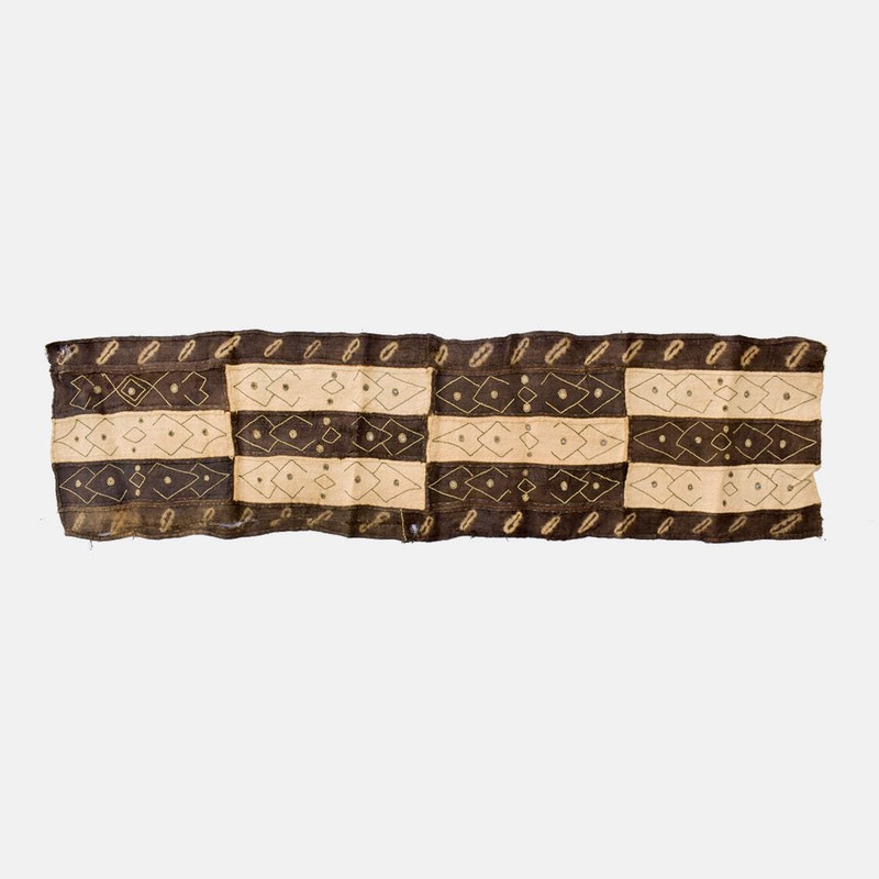 Kuba Handwoven Embroidered Raffia Textile Congo 47 x 13 Inch gallery