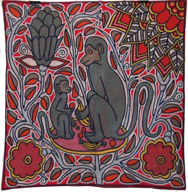 South Africa Monkey Floor Cushion Cover Tsonga Fair Trade Crossroads Kaross