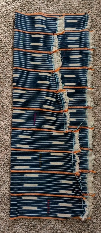 AFRICAN ORIGINAL HANDMADE COTTON TEXTILE STRIP WOVEN FABRIC WRAP SKIRT CLOTHING gallery