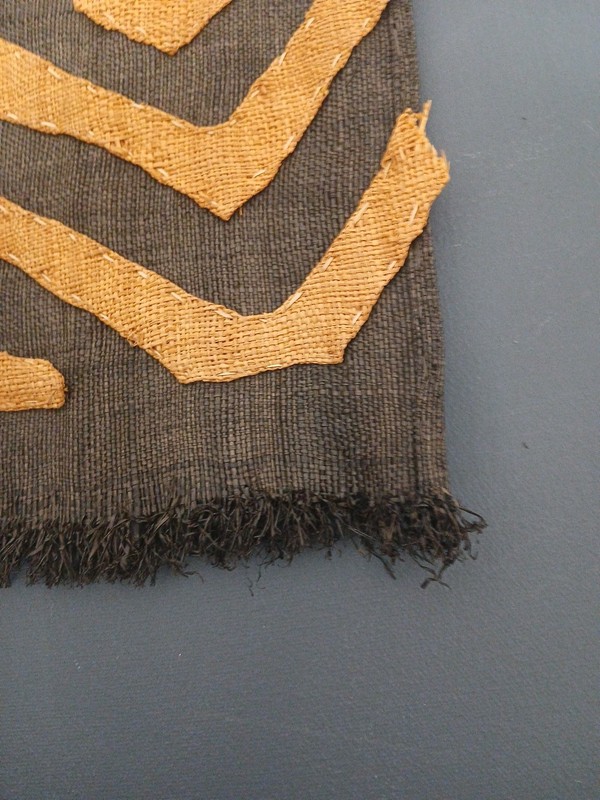 Handwoven Vintage African Kuba Cloth Natural Rafia Congo Textile 21" X 26" NEW gallery