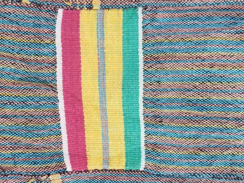 Vintage Ghana Kente Cloth Handwoven Striped Textile Throw 91x70in gallery