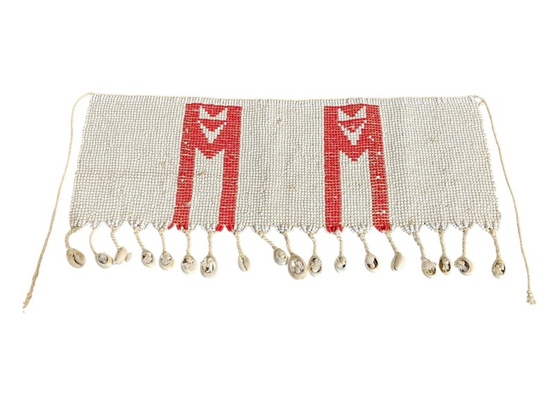 #6314 Ceremonial Skirt Kirdi Beaded Cache Sex Pikuran Cameroon 17' w gallery