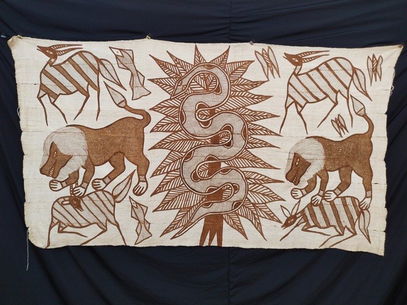 Authentic Vintage Korhogo Cloth – African Tribal Mud Cloth Textile Art A24 gallery