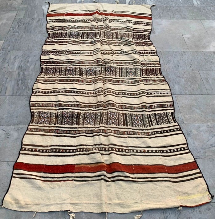 Vintage African Fulani Blanket Handmade Fulani Wedding Hanging Tent Mali 4×8 ft