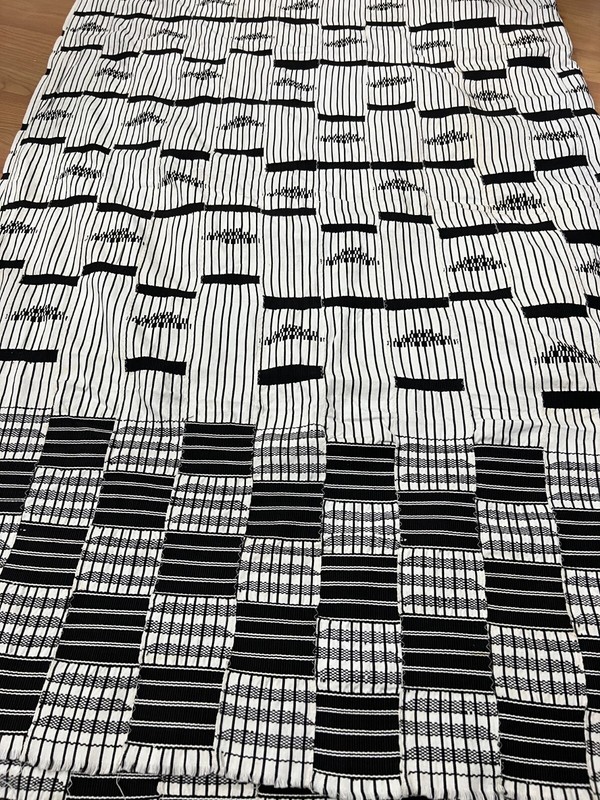 Vintage large African kente Ewe hand woven cloth 120' X 80" African Art Deco gallery