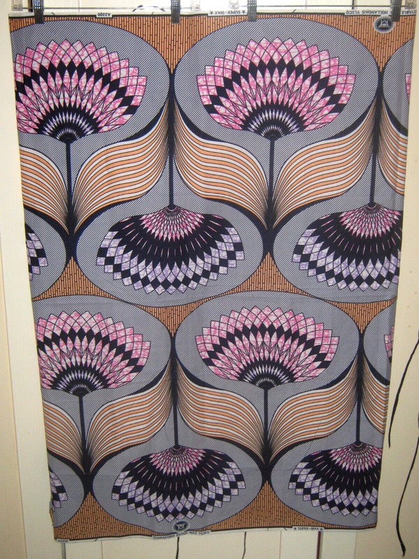 VLISCO VERITABLE DUTCH WAX HOLLANDAIS AFRICAN BLOCK PRINT FABRIC 3 1/3 YARDS gallery
