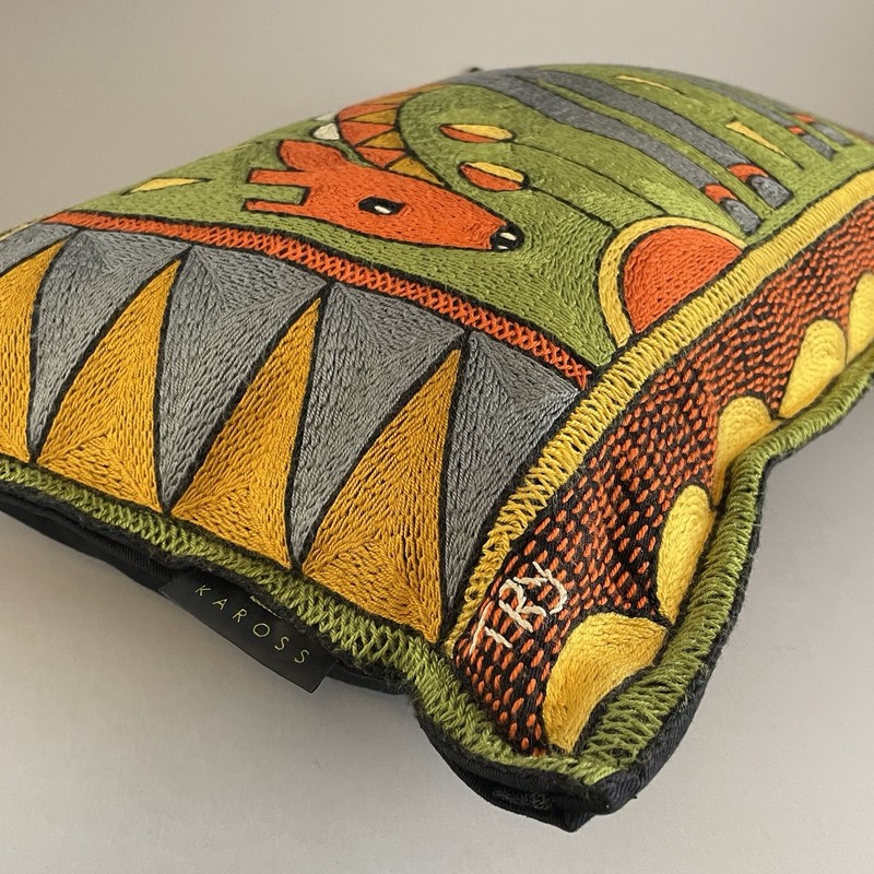 Kaross Embroidered Pillow Giraffe South Africa gallery