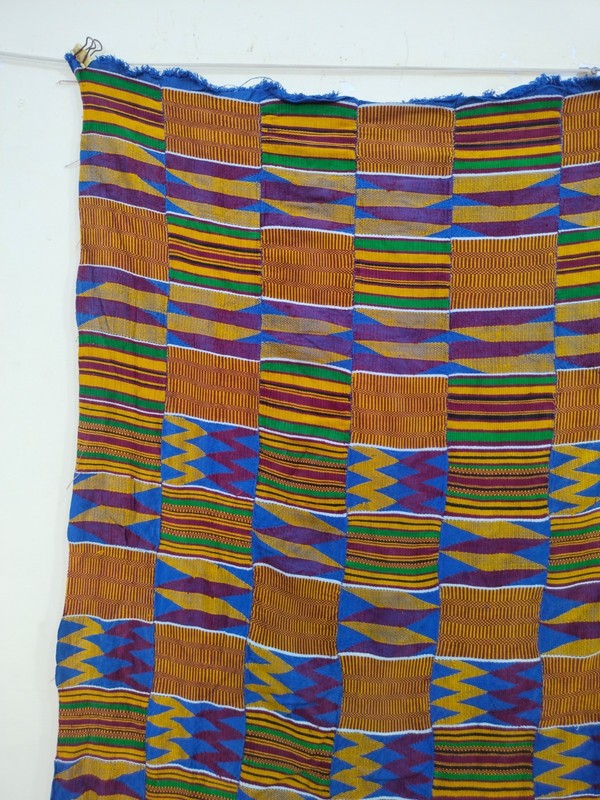 Antique African Kente Cloth – Ashanti Ghana Royal Weave Textile itemA30 gallery