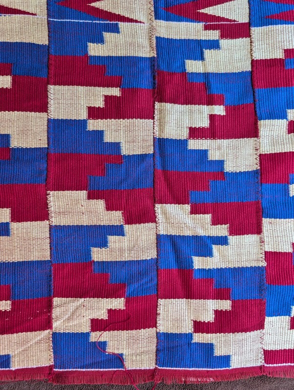 Vintage African Hand Woven Ashanti Kente Clothe Ghana Textile 32"X66" Rare Color gallery