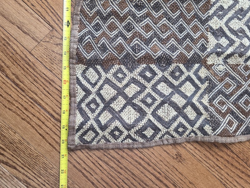 Vintage Handmade African Kuba Cloth Raffia Textile Art Fabric gallery