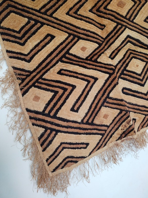 Vintage Kuba Cloth Raffia hand woven Traditional African Tribal Congo item489 gallery