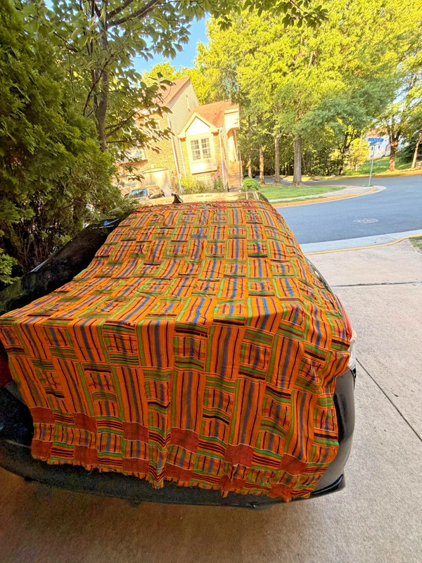 Vintage Kente Cloth Ghana | 64x40 African Fabric | Colorful Ashanti Textile (D)