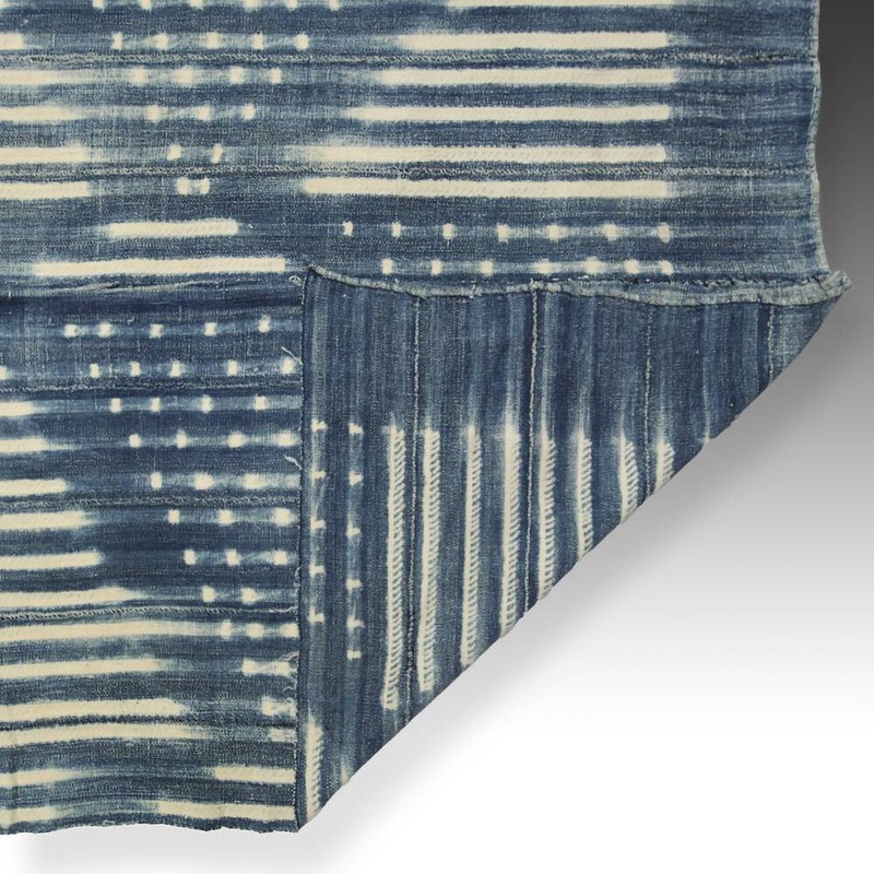 WOMAN'S WRAP SKIRT MOSSI INDIGO HAND DYE COTTON BURKINA FASO W. AFRICA 20TH C gallery