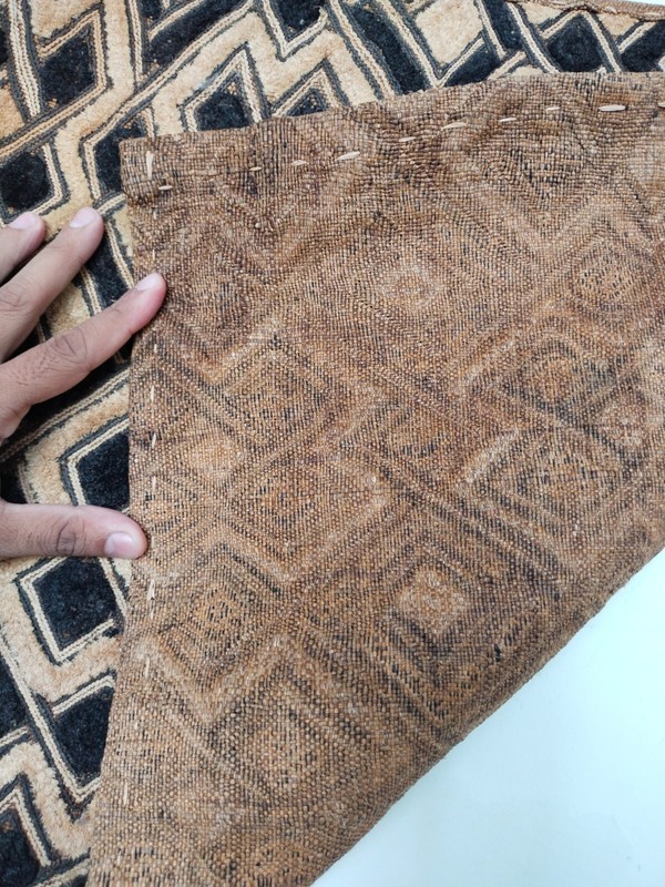 Vintage woven Kuba Cloth Raffia Textile Traditional African Congo item 624 gallery