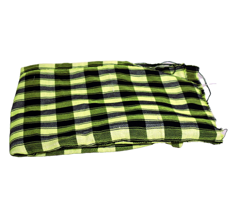 Gambia Traditional Fabric Hand Woven Kumandino Cloth 61″X 38″ Light Green/Black