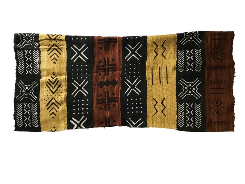 Superb African Bogolan Mud Cloth Textile 60 " by 40 " gallery