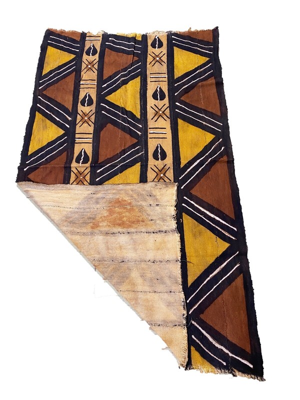 African Brown/Mustard/Black/White Mud Cloth Mali 35" by 61" gallery